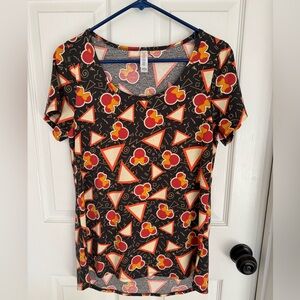 LuLaRoe Black and Orange classic Tee size Small Mickey and Minnie